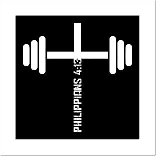 Christian Fitness Philippians 4 13 Bible Verse Posters and Art